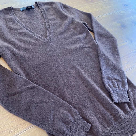 Ralph Lauren Warm Cashmere Long Sleeve Top Brown - Picture 8 of 8